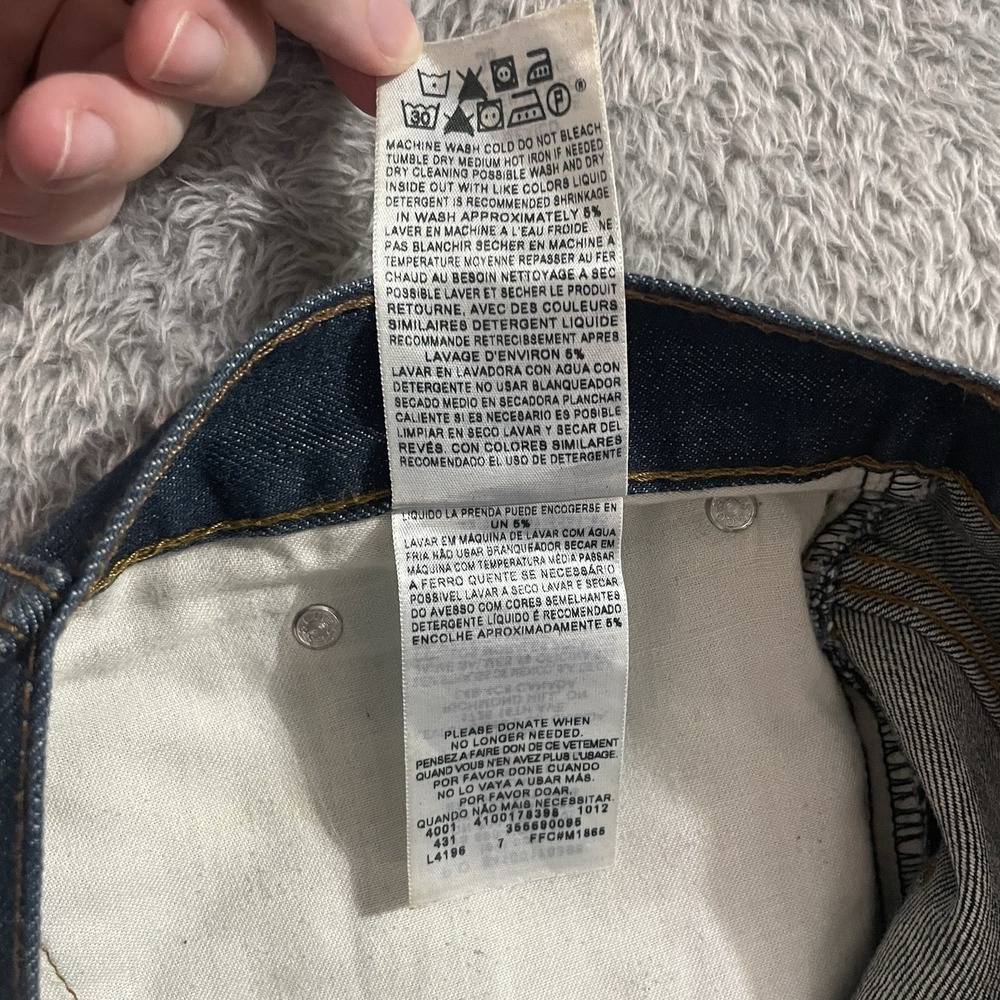 Levis 569 Shorts Mens 38 Denim Blue Dark Wash Jean Jorts Cotton High Rise - Picture 3 of 9
